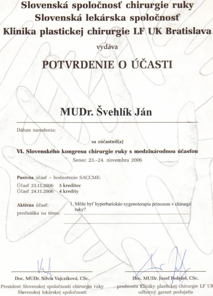 2006 Chirurgia ruky Senec