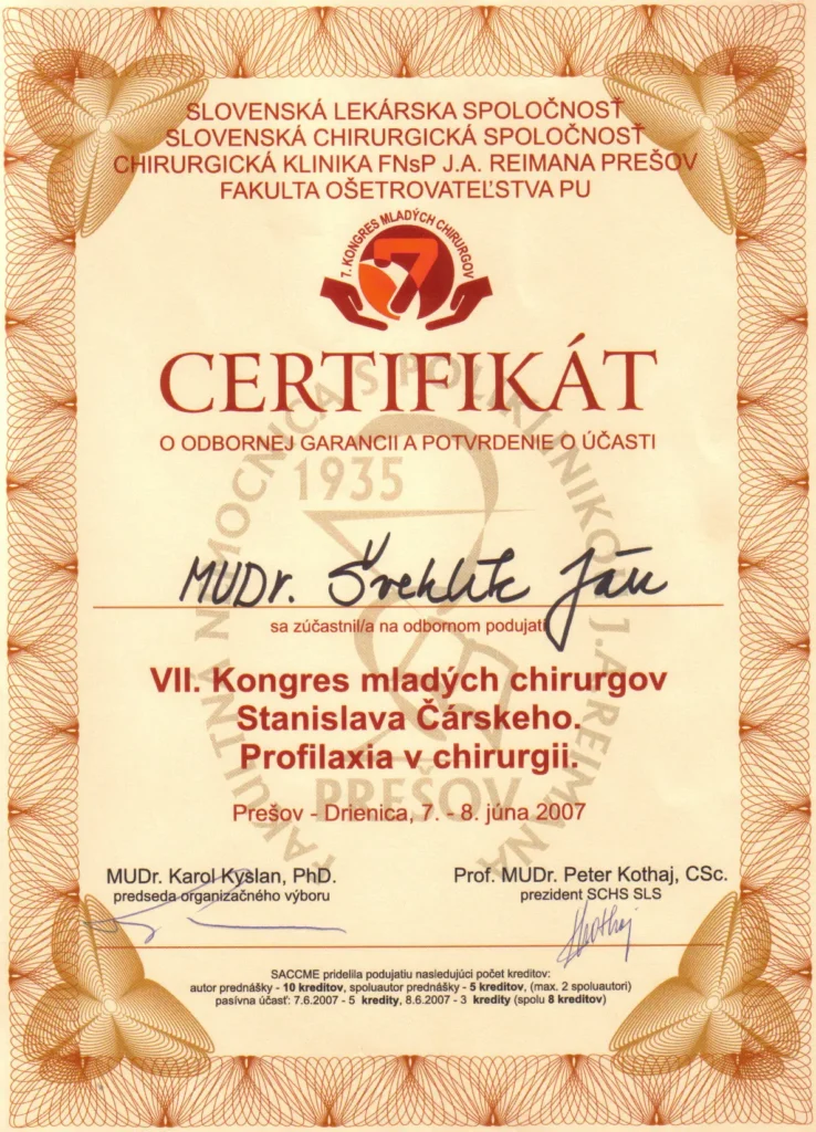 2007 Kongres mladých chirurgov
