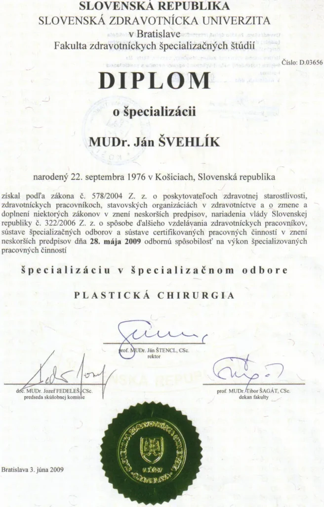 2009 Diplom o špecializácii