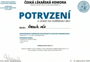 2012 SympoziumSpolecnostiPlastickeChirurgie